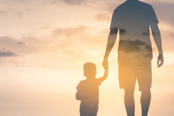 children and parent silhouette
